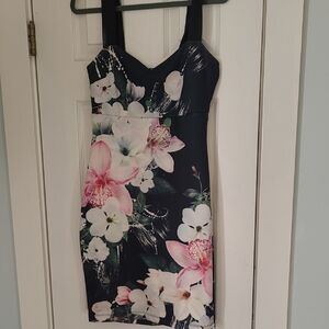 Mystic Pink and White Bodycon Mini Dress Sweetheart Neckline